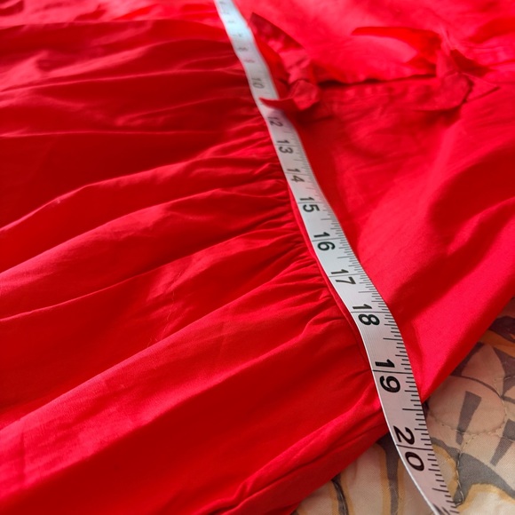 Band of the free boutique puff sleeve red mini dress, bow front, Large - Picture 7 of 10